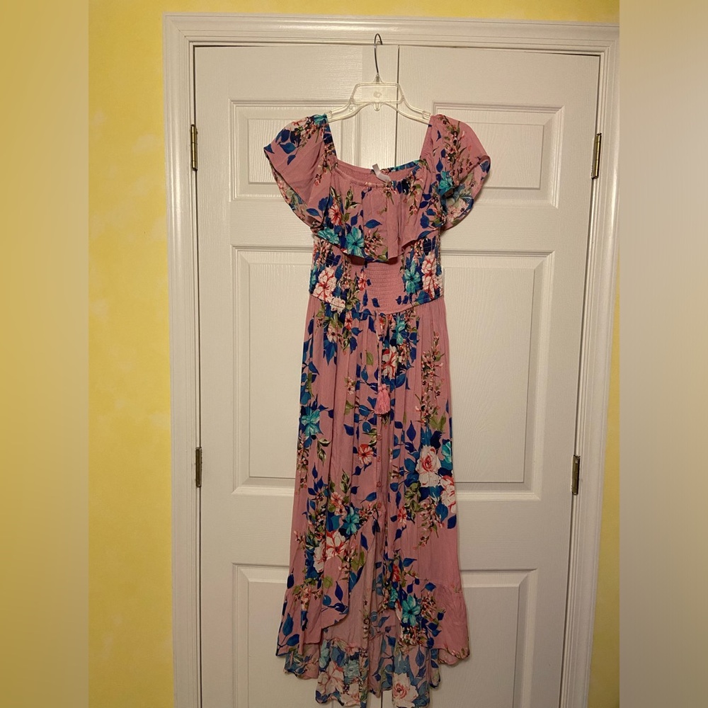 Xhilaration NWT high-low floral dress size medium feminine floral flirty maxi - Picture 11 of 14